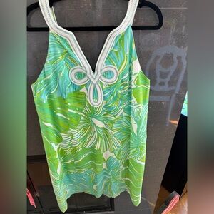 Lilly Pulitzer Tropical Green and Blue Sleeveless Dress